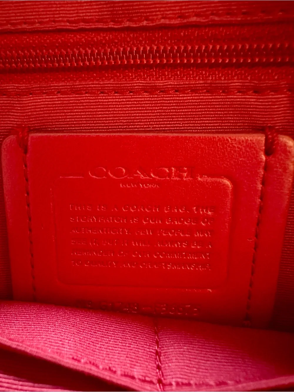 Coach Red Pebble Leather Shoulder Bag with Gold Hardware. Style G1748/F36675